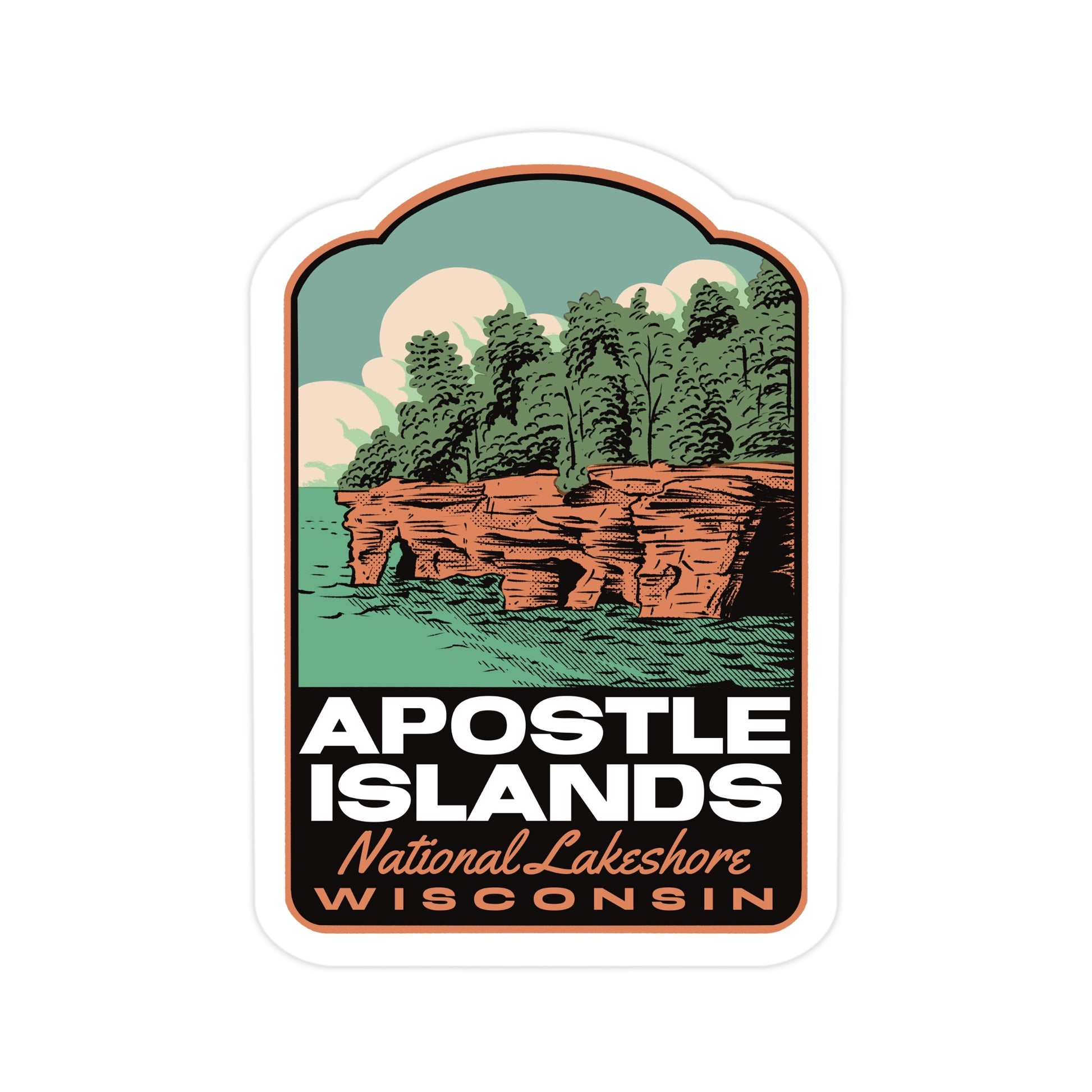 A sticker of Apostle Islands National Lakeshore