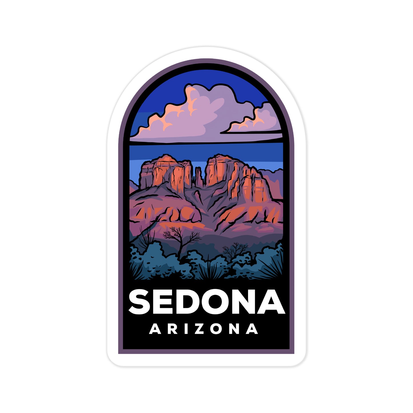 A sticker of Sedona Arizona
