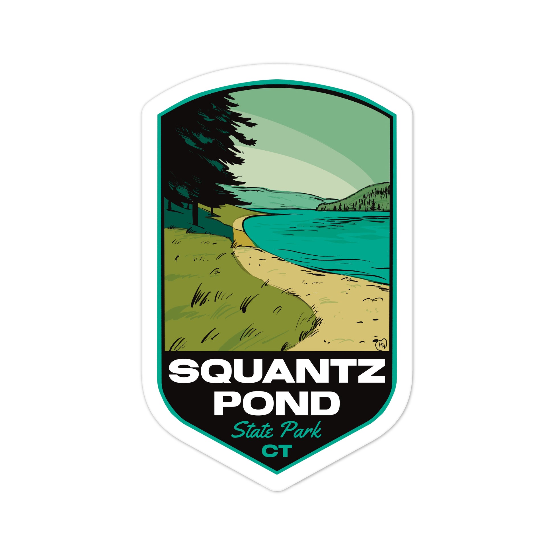 A sticker of Squantz Pond State Park