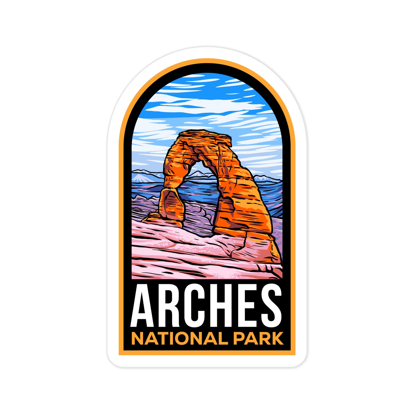 A sticker of Arches National Park