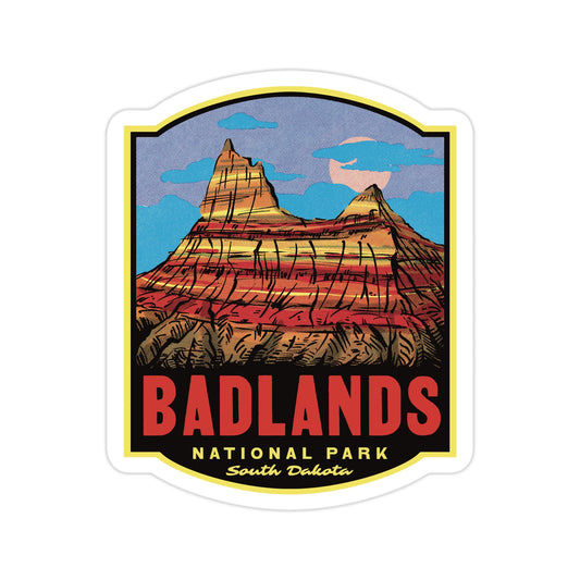 A sticker of Badlands National Park