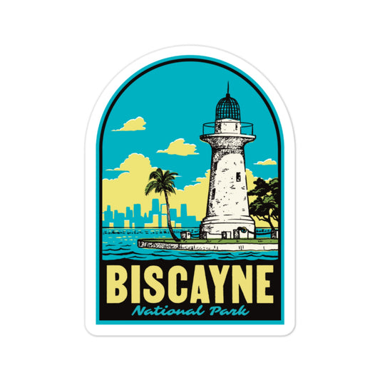 a sticker of Biscayne National Park on a white background