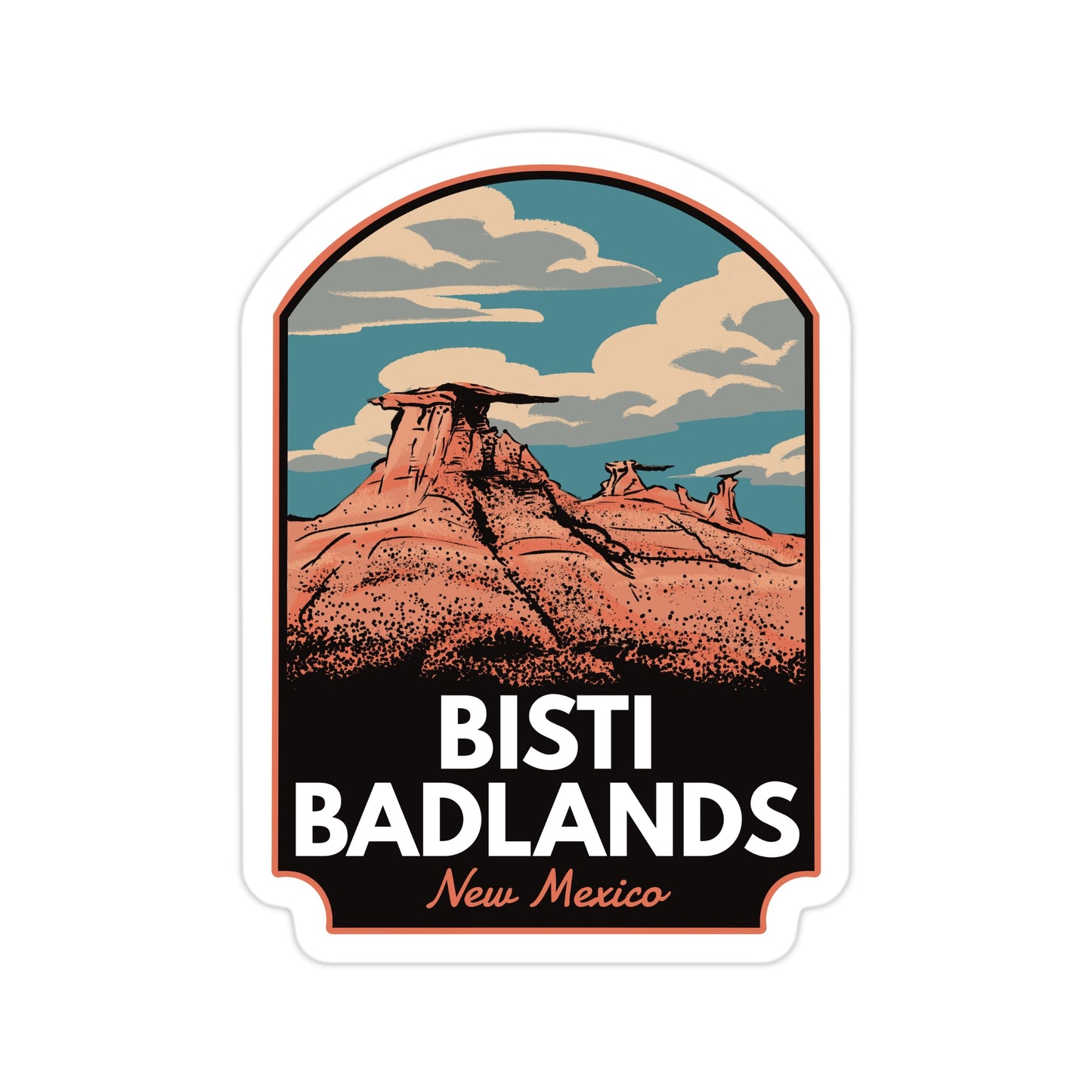 A sticker of Bisti Badlands