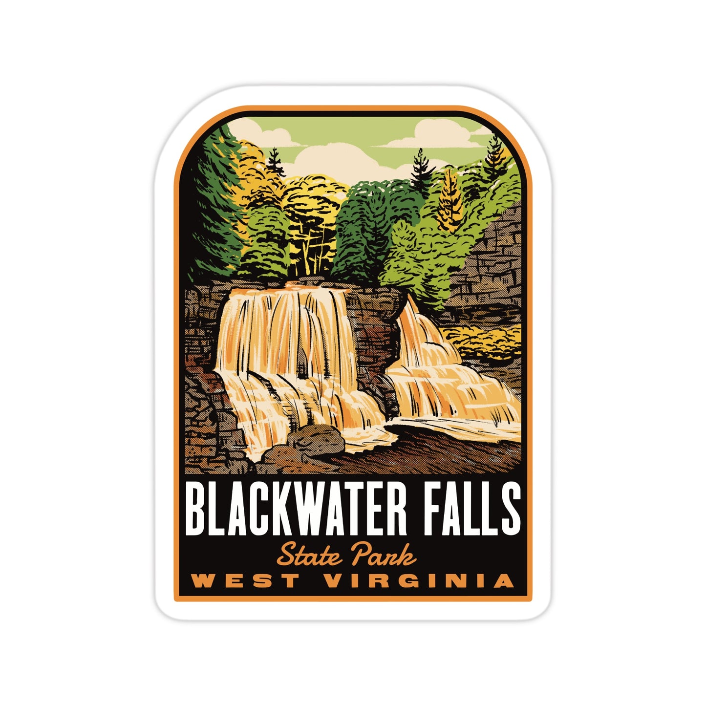 A sticker of Blackwater Falls State Park