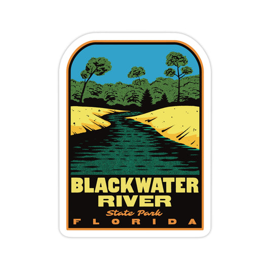 Sticker with Blackwater River State Park, Florida design on a white background