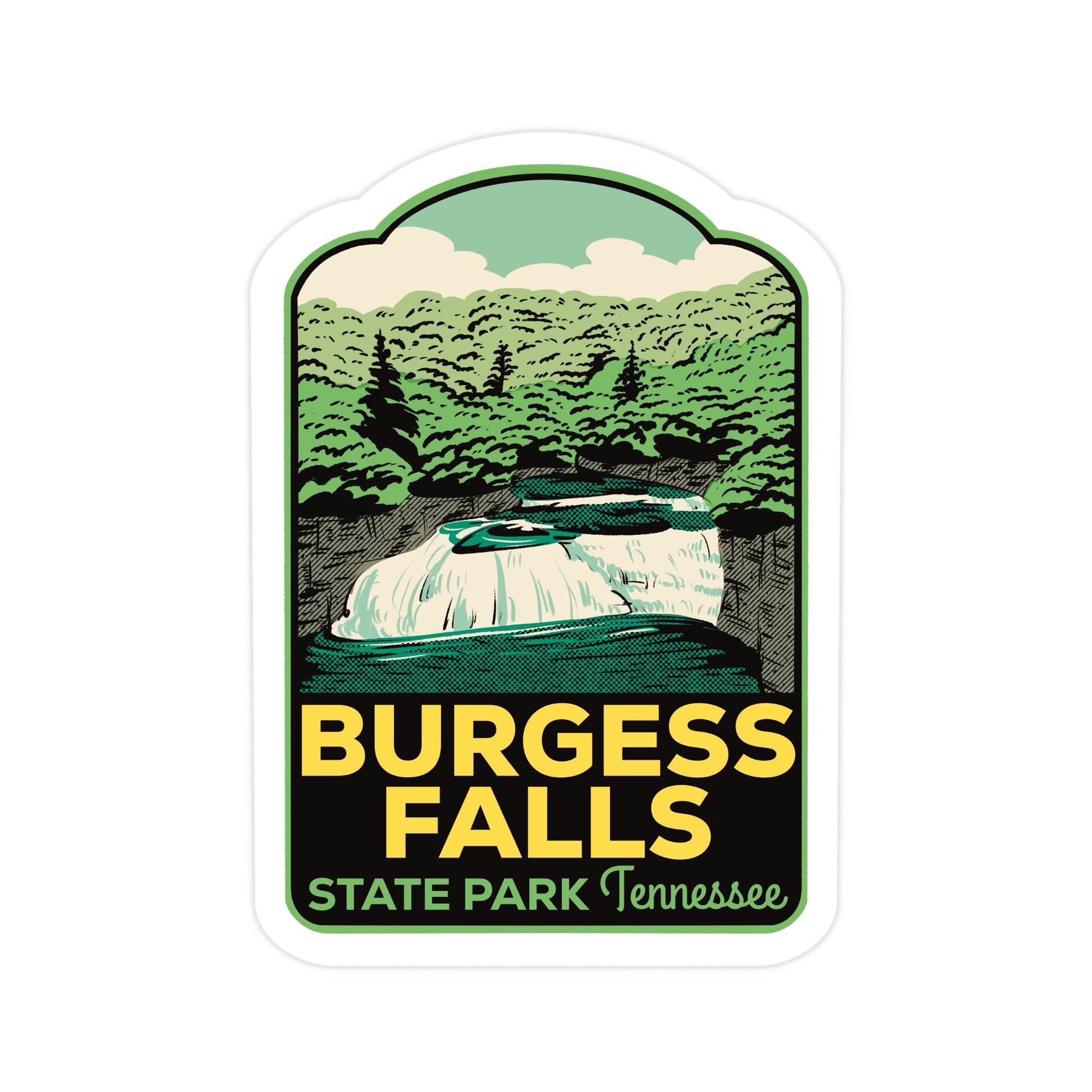 A sticker of Burgess Falls State Park