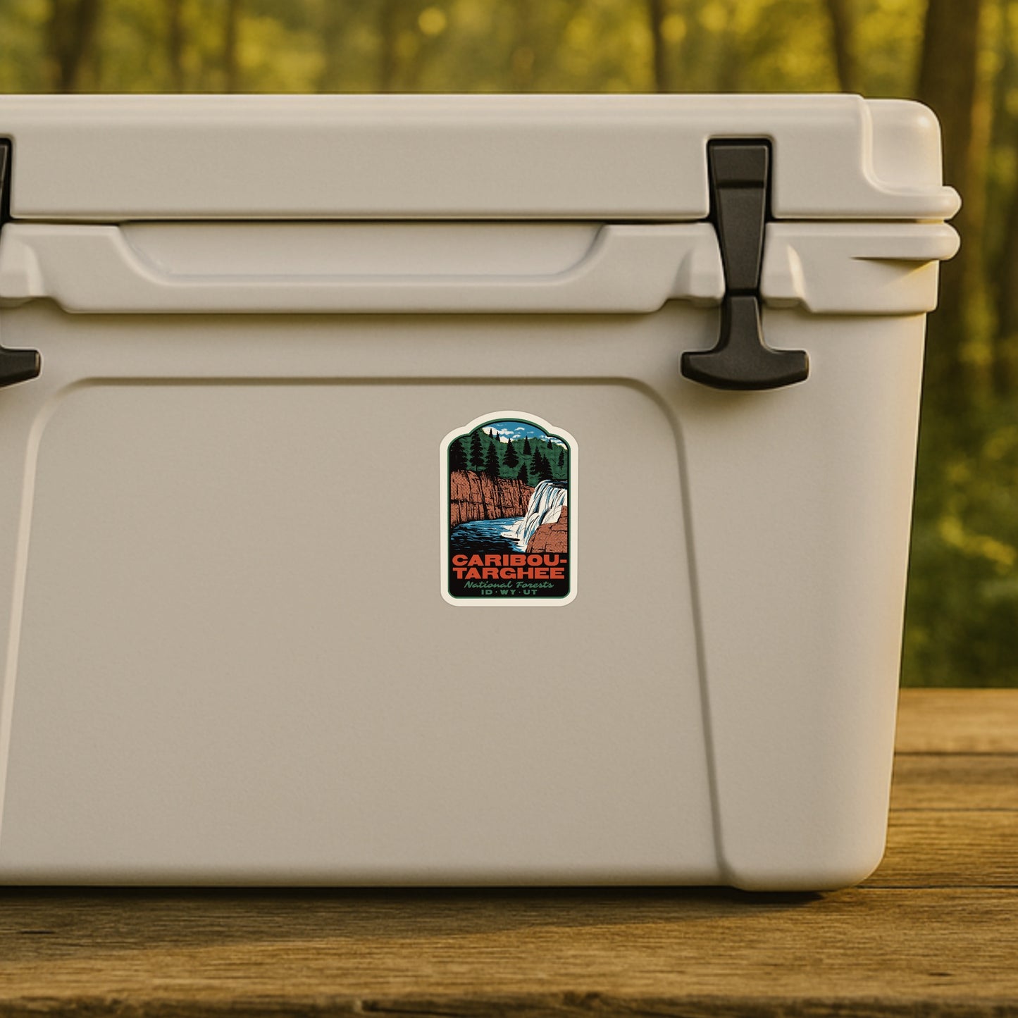 A retro sticker of Caribou-Targhee National Forests