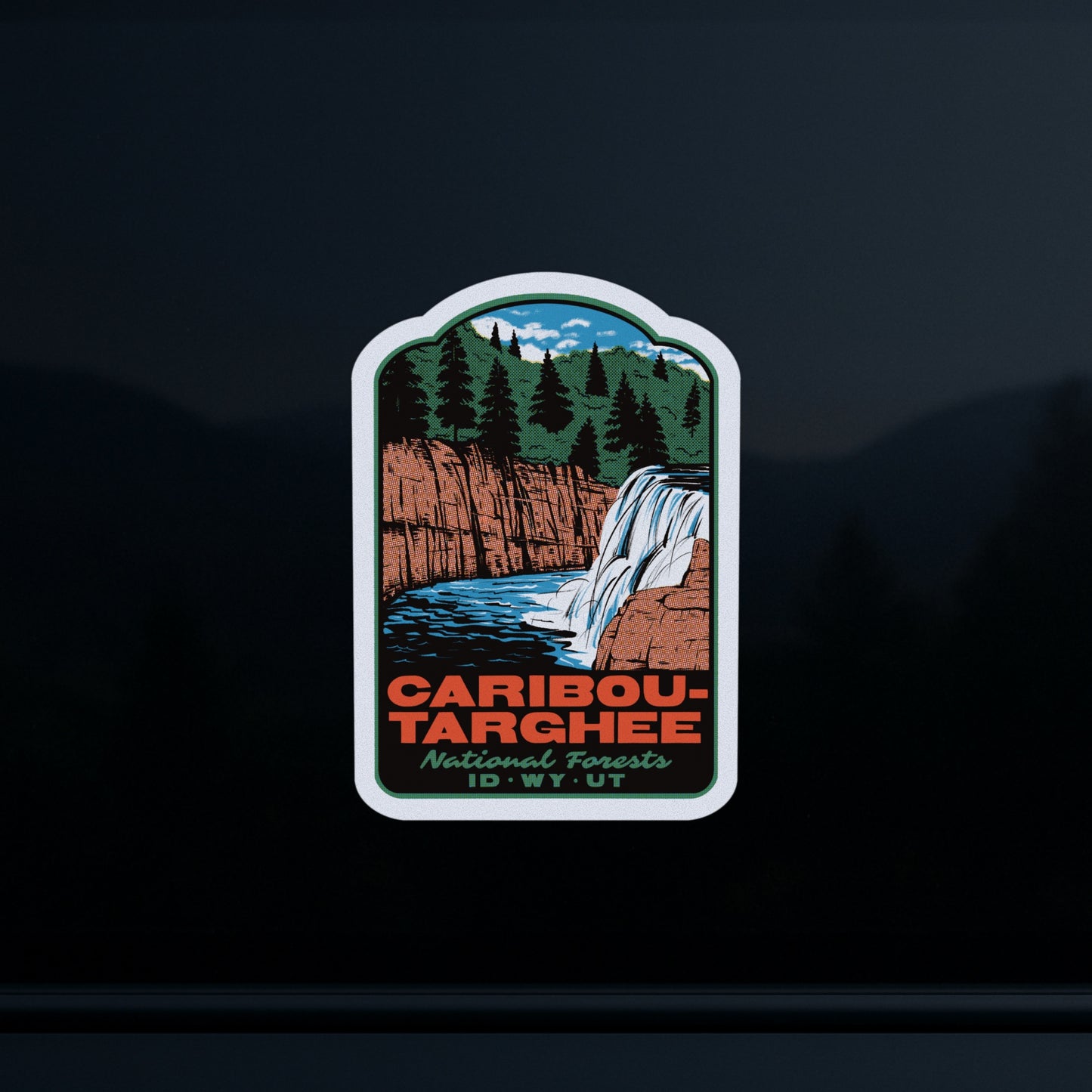 a car window decal of Caribou-Targhee National Forests