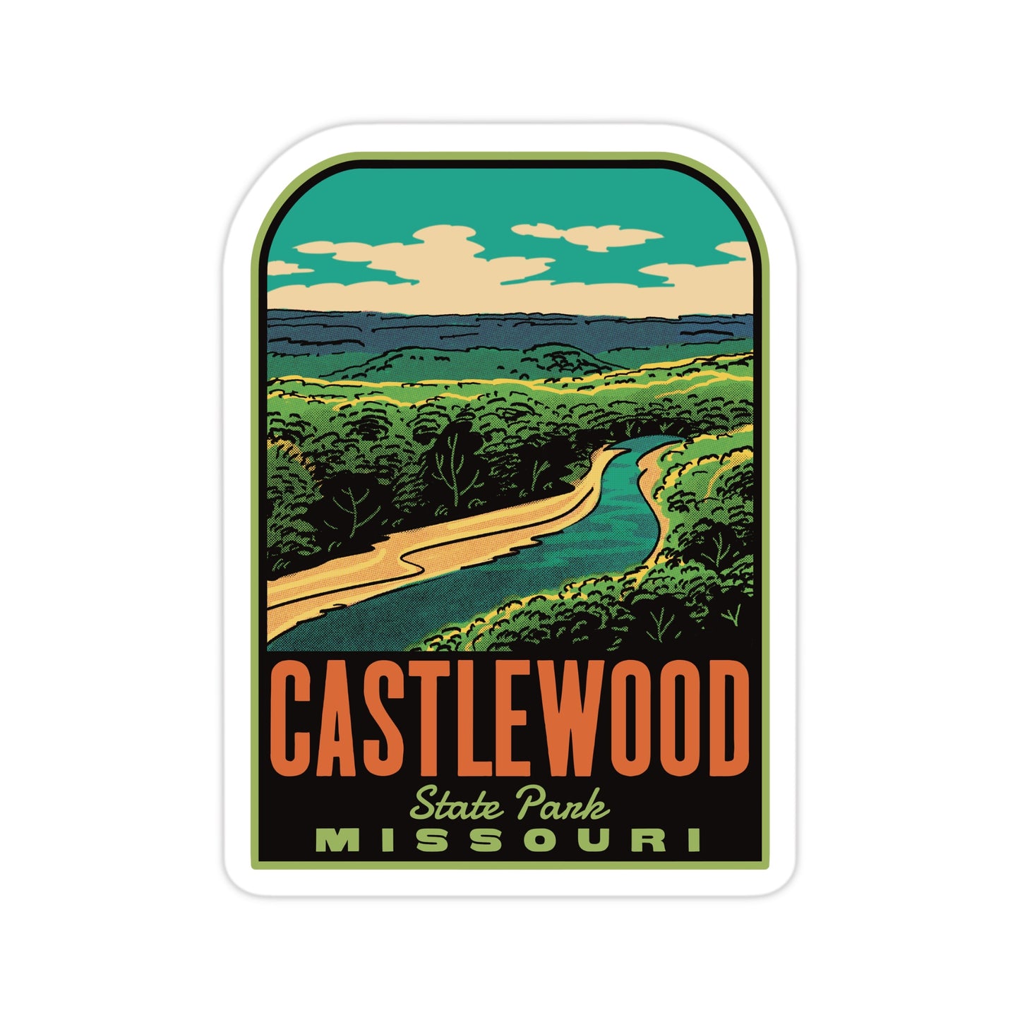 A sticker of Castlewood State Park