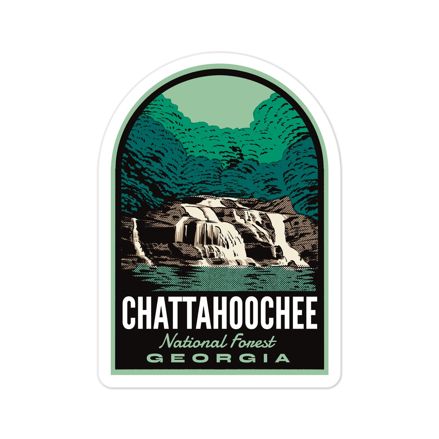 A sticker of Chattahoochee National Forest