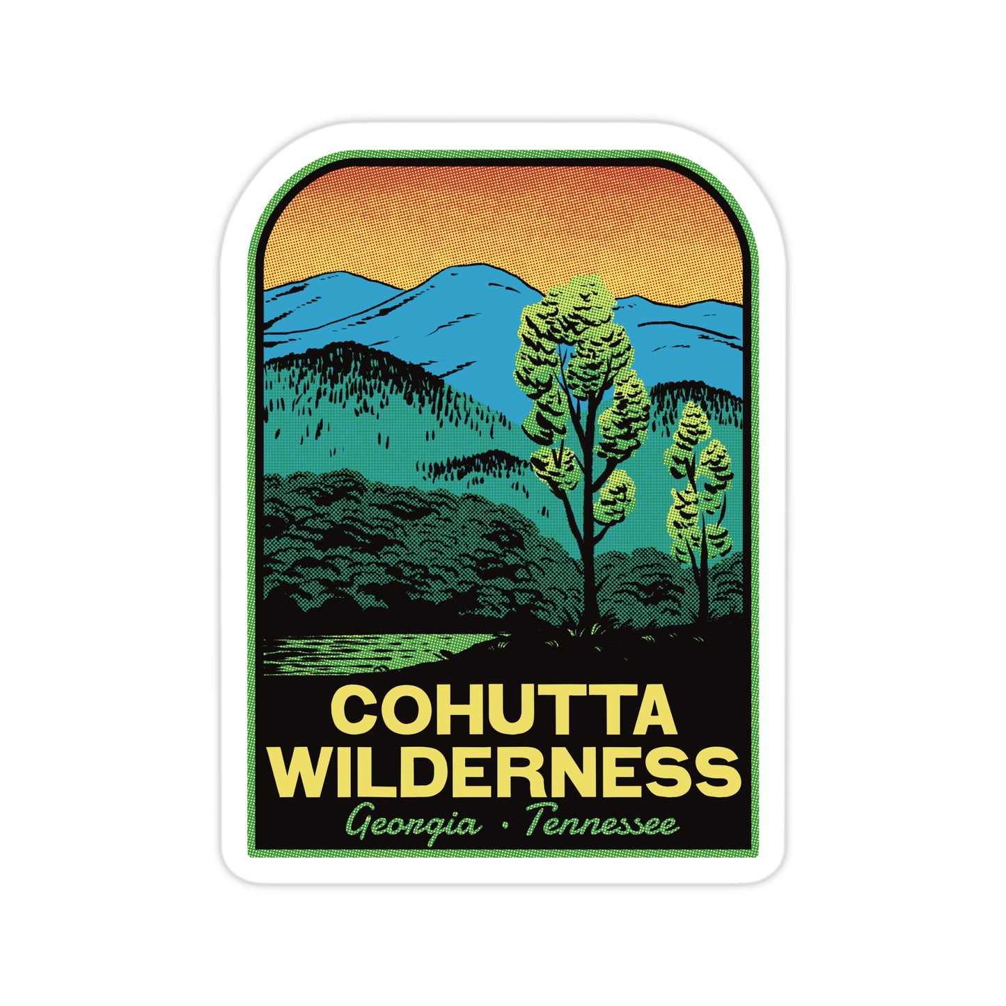 A vinyl sticker of Cohutta Wilderness 