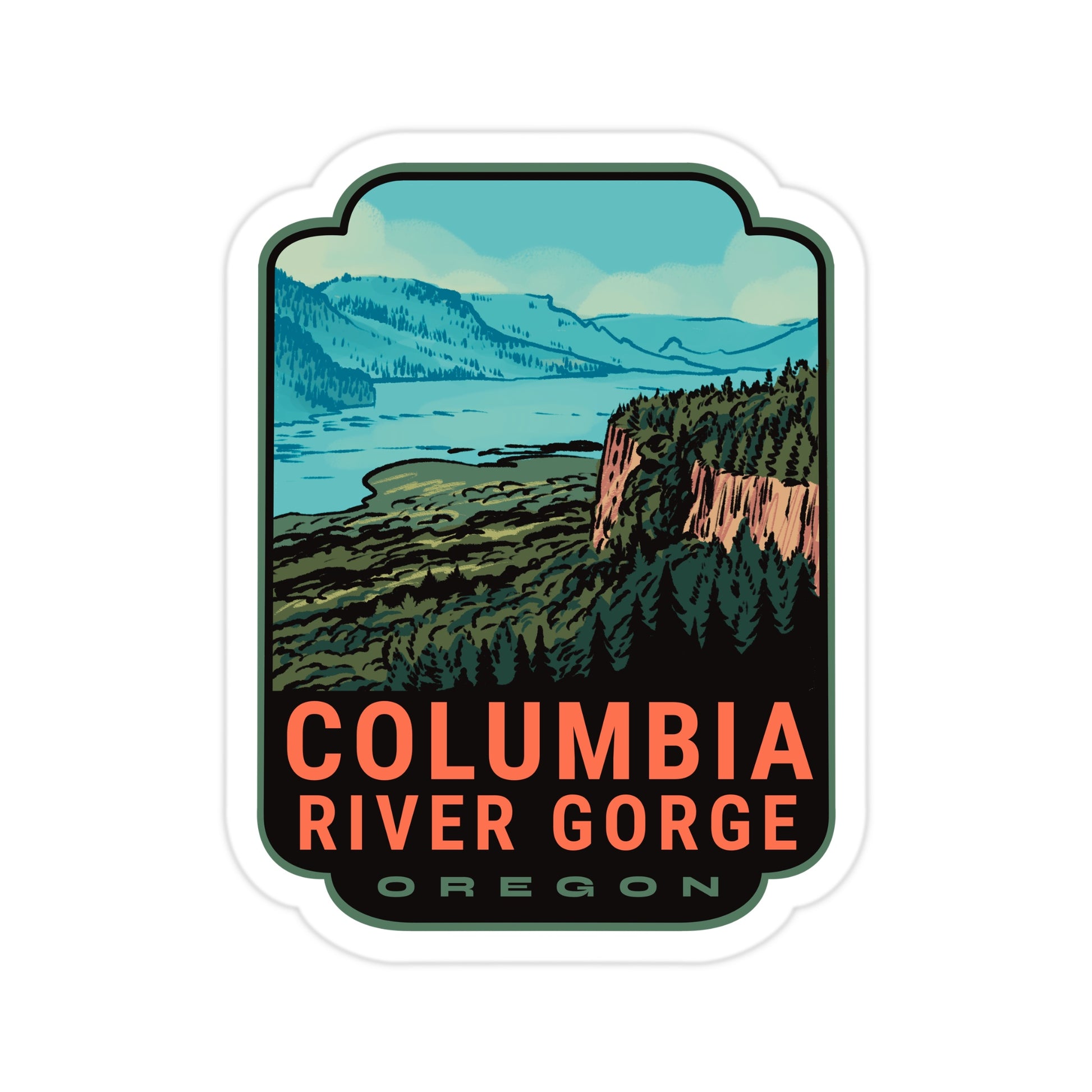 A sticker of Columbia River Gorge