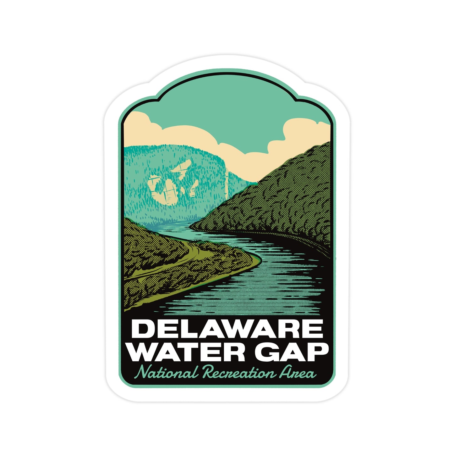 a sticker of Delaware Water Gap Pennsylvania