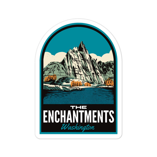 A sticker of The Enchantments Washington