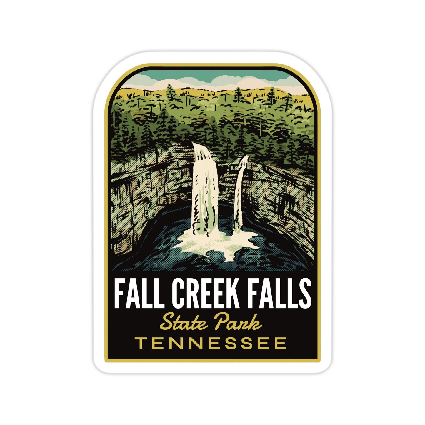 A sticker of Fall Creek Falls