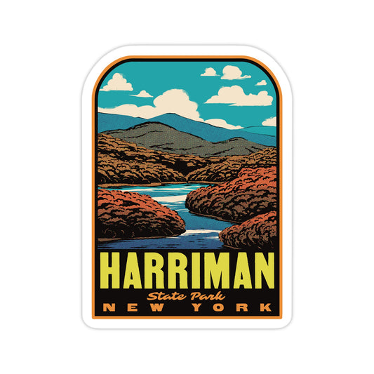 Sticker of Harriman State Park, New York with a scenic design.