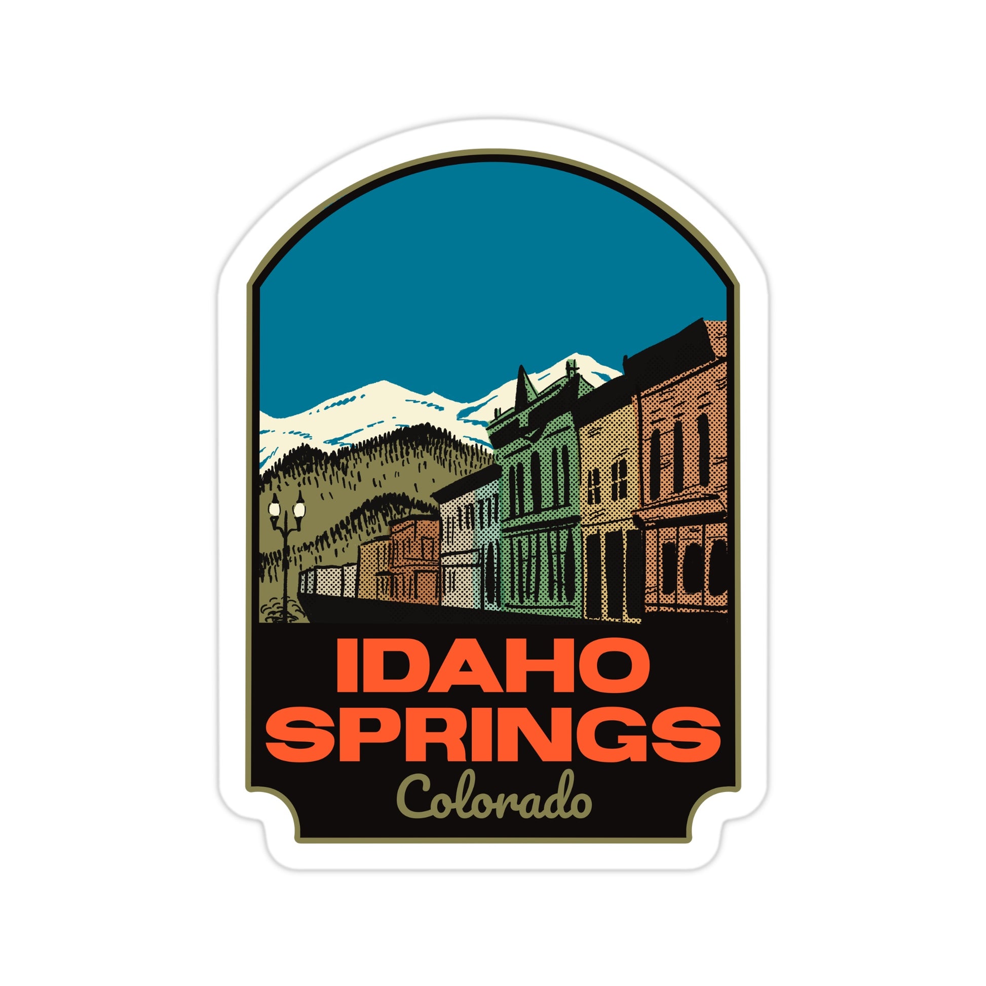 A sticker of Idaho Springs Colorado