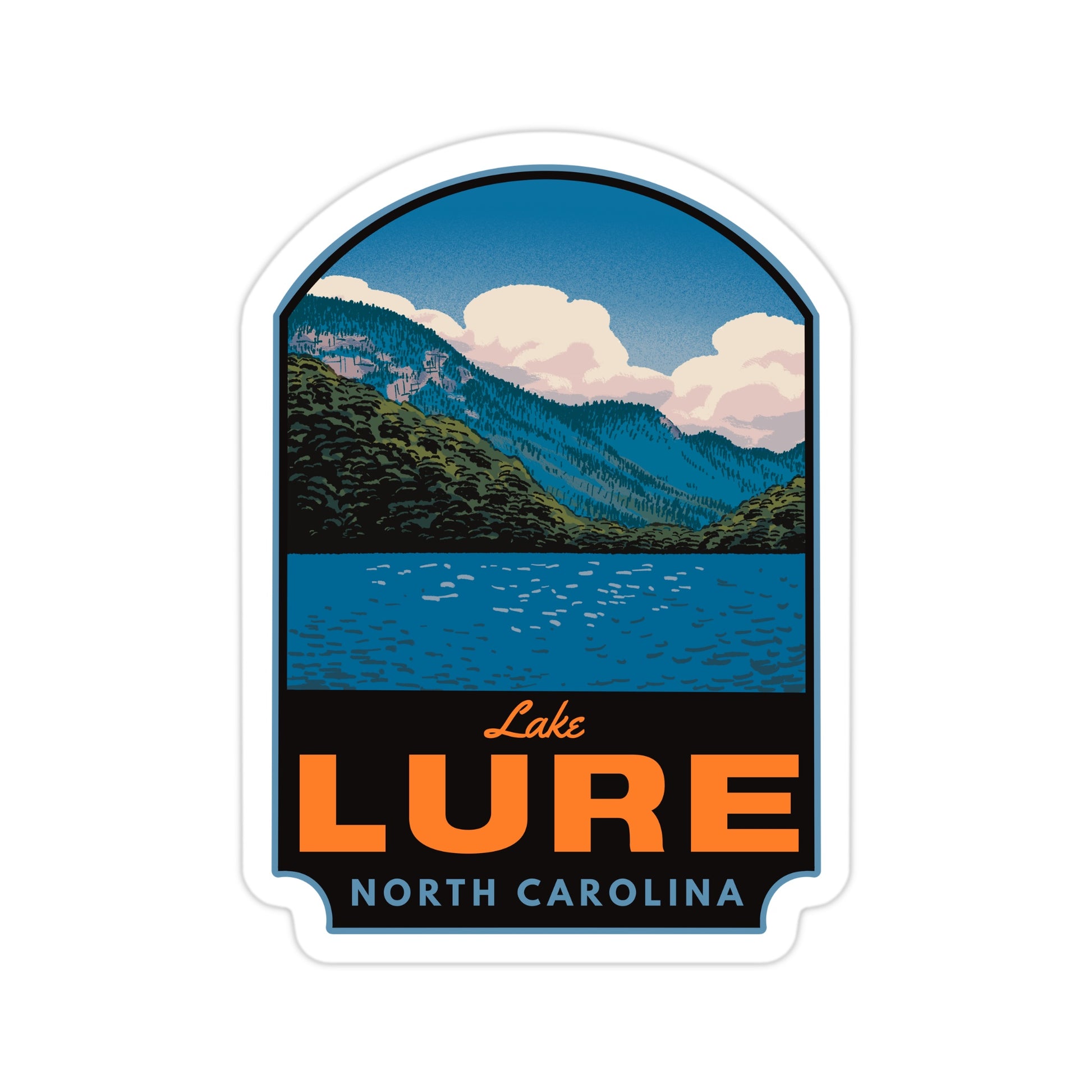 A sticker of Lake Lure