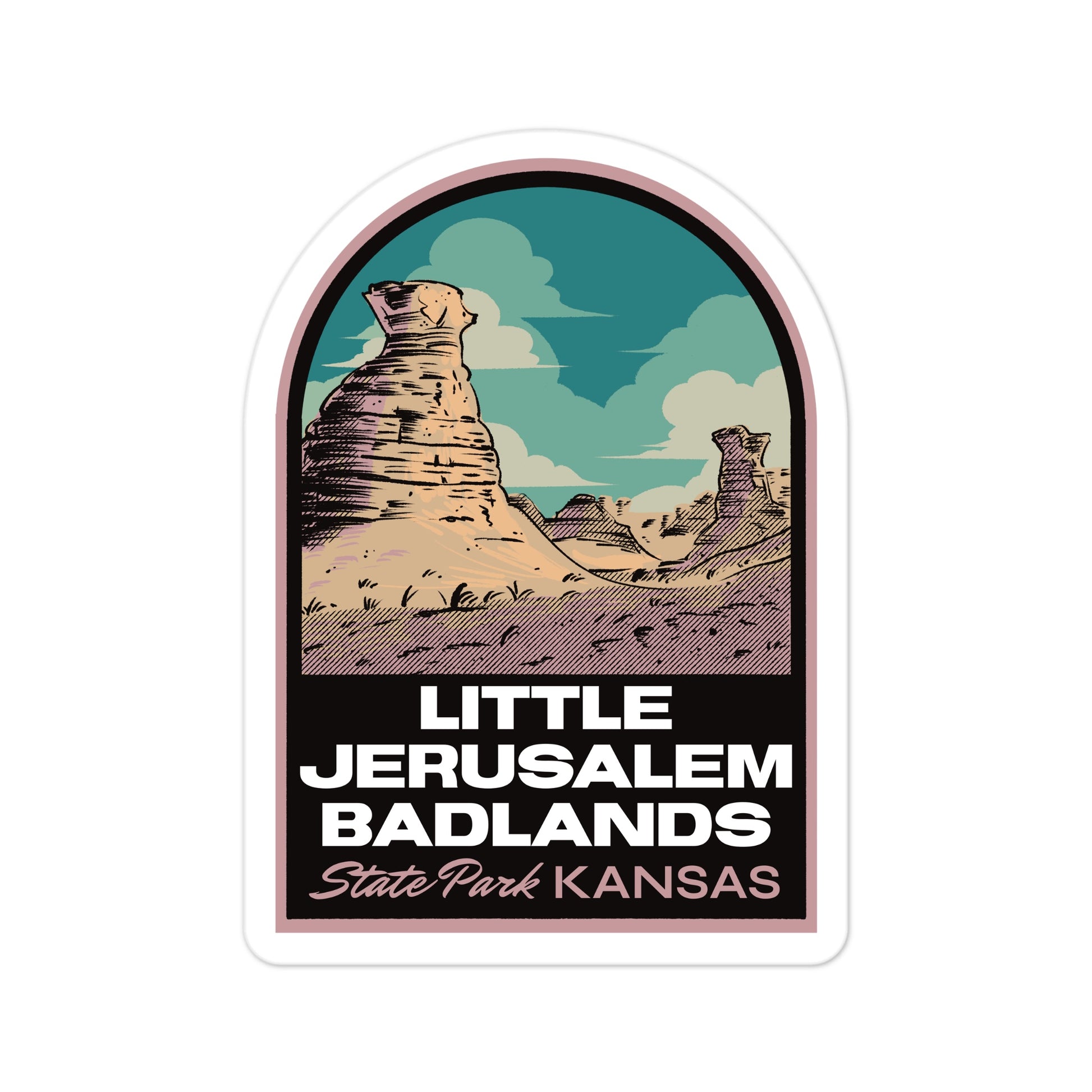 A sticker of Little Jerusalem Badlands State Park