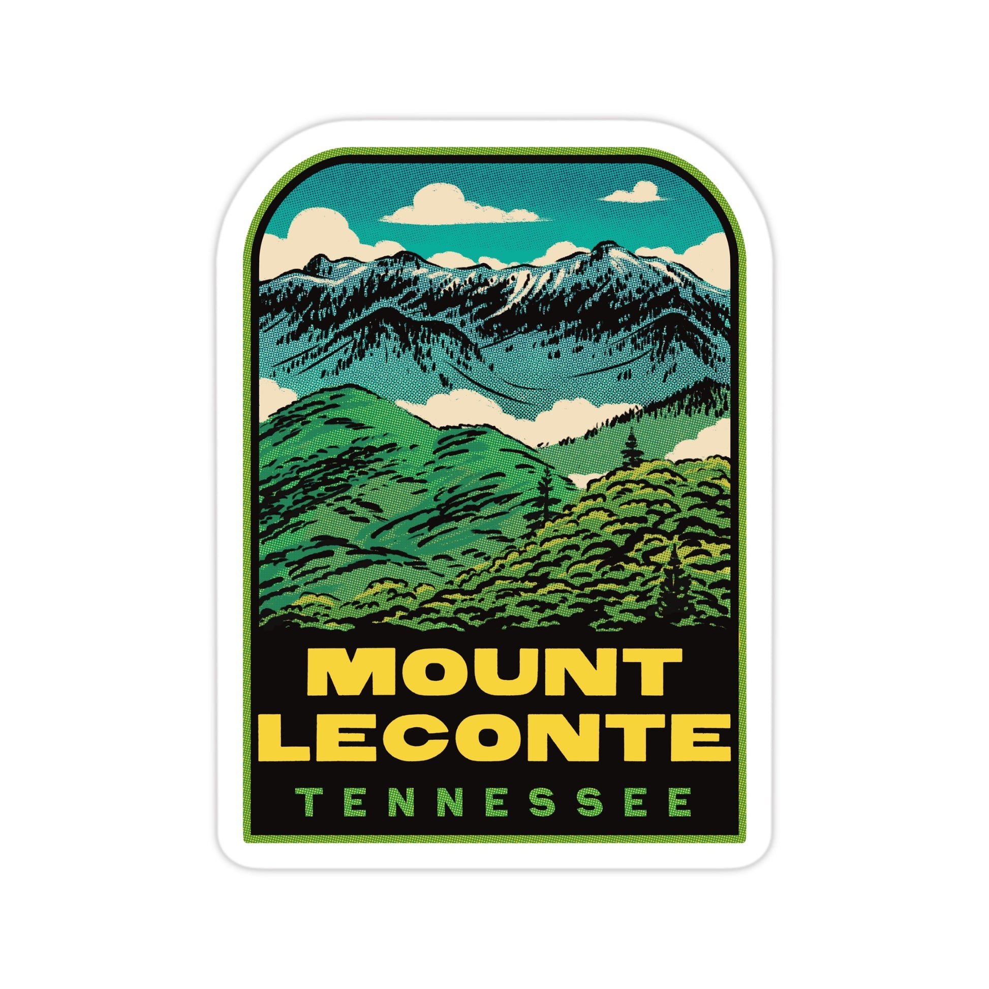 A sticker of Mount LeConte Tennessee