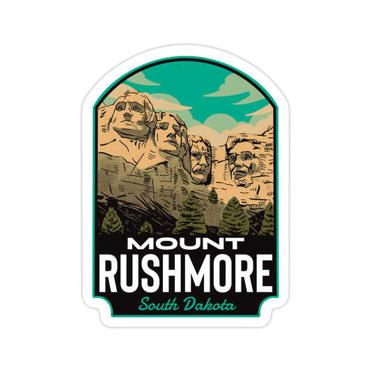 A sticker of Mount Rushmore South Dakota