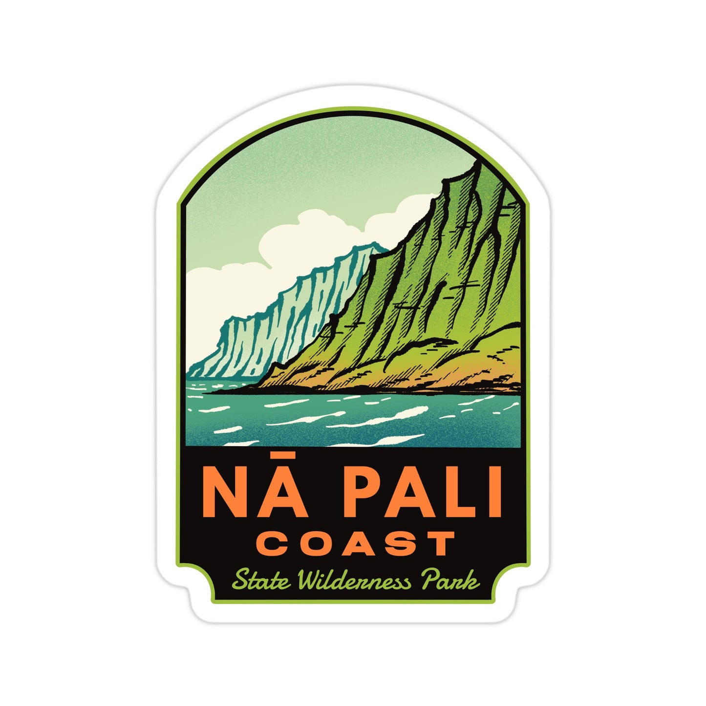 Na Pali Coast State Wilderness Park HI - Vinyl Sticker