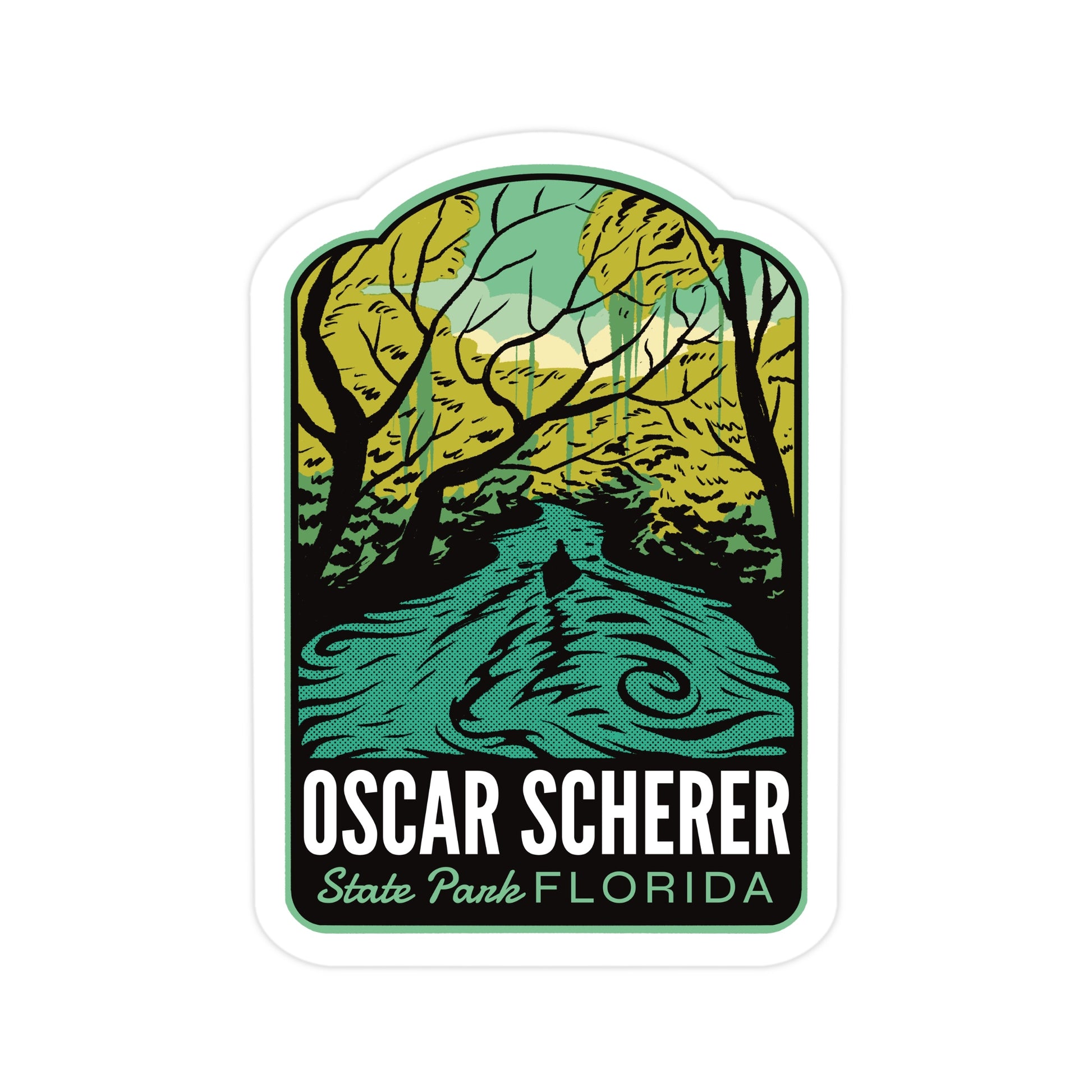 A sticker of Oscar Scherer State Park