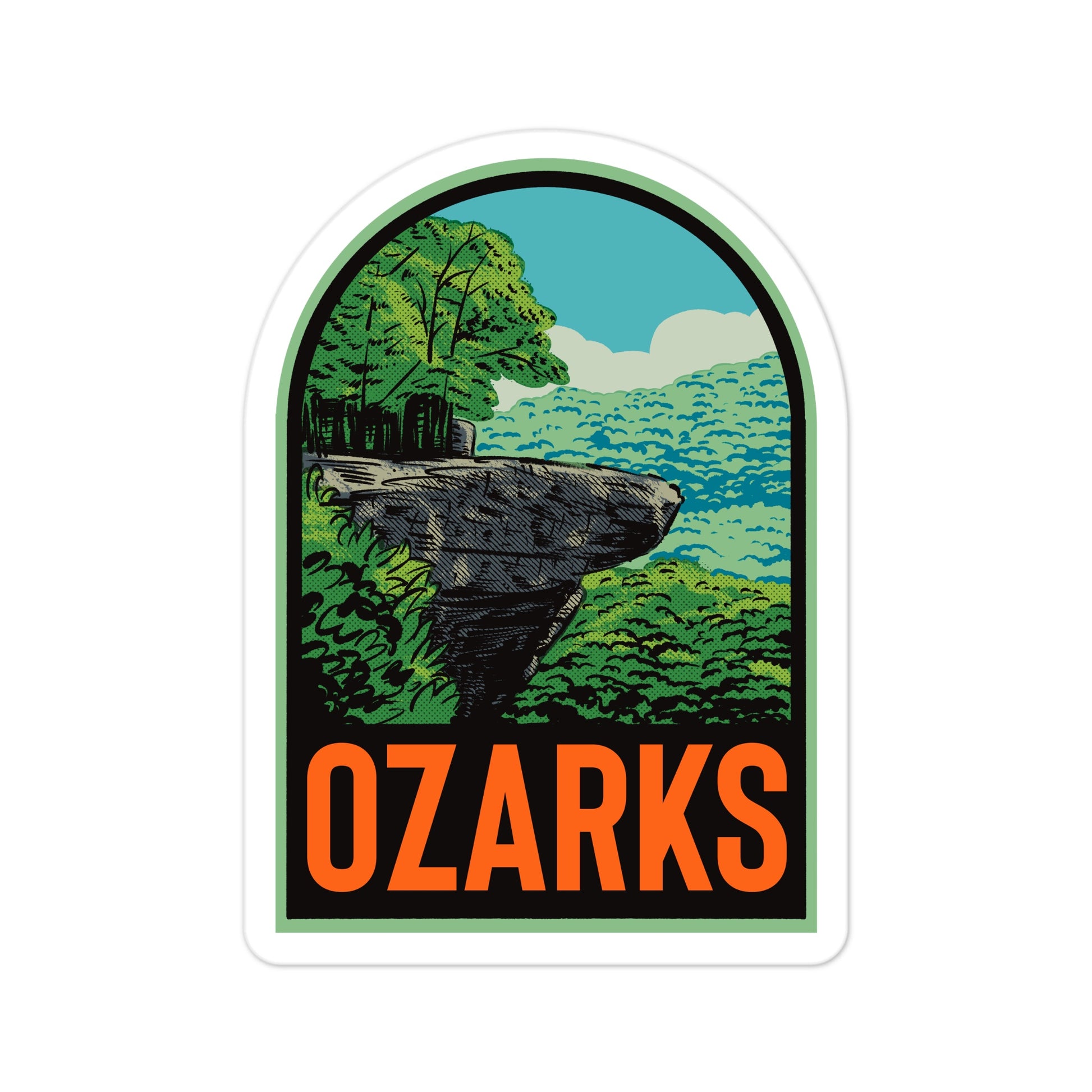 A sticker of The Ozarks