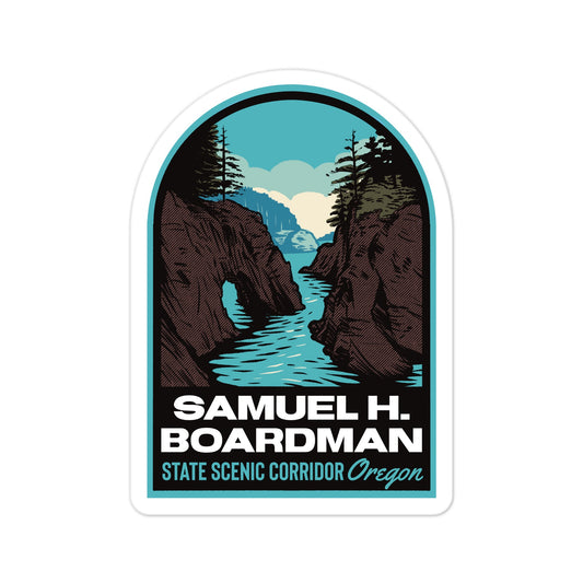 A sticker of Samuel H. Boardman Scenic Corridor