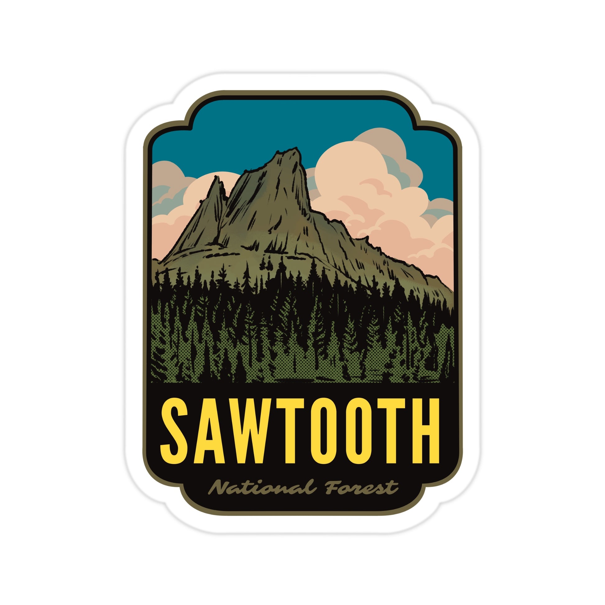 A sticker of Sawtooth National Forest