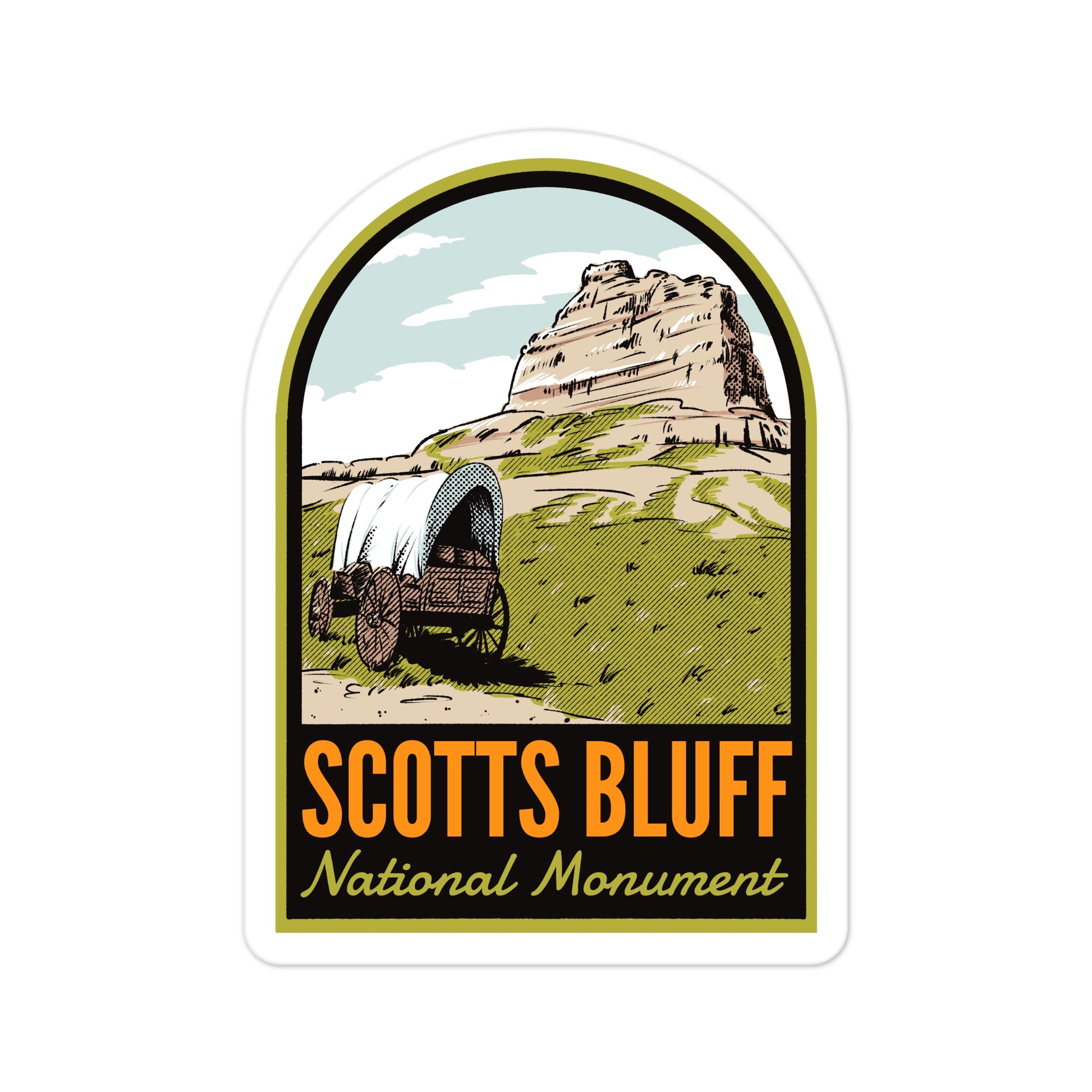 A sticker of Scotts Bluff National Monument