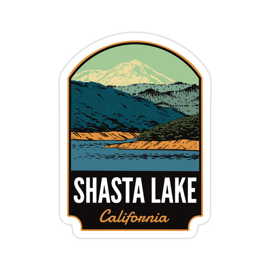 A sticker of Shasta Lake