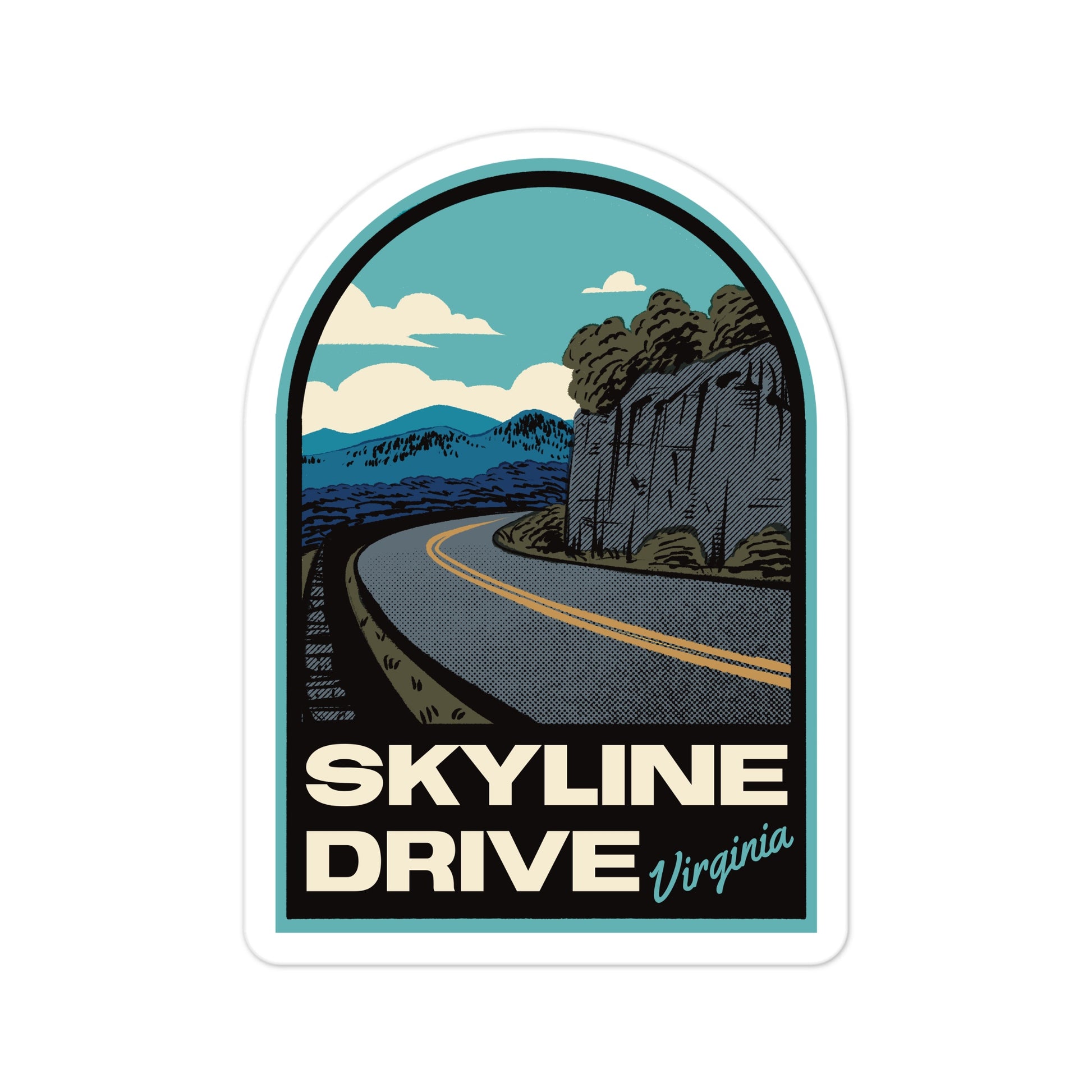 A sticker of Skyline Drive Virginia