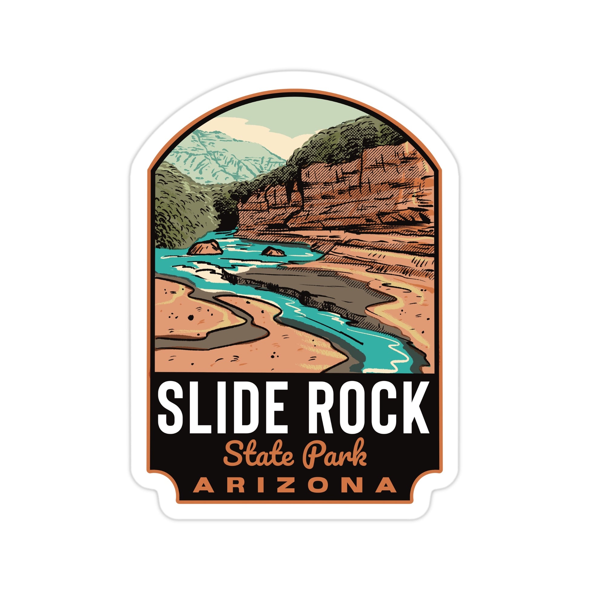 A sticker of Slide Rock State Park