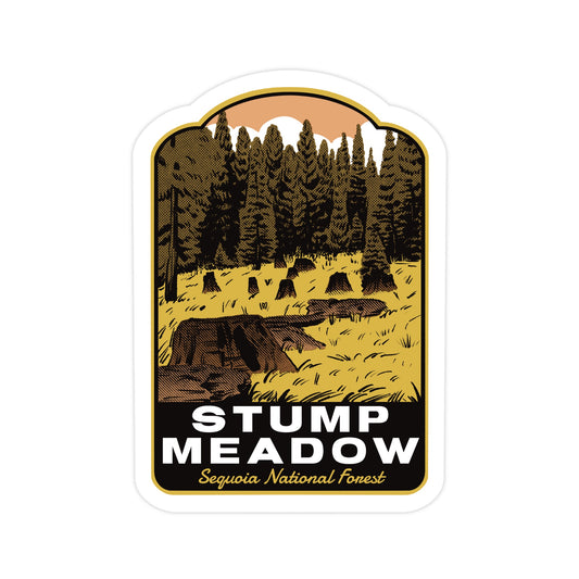 A sticker of Stump Meadow California
