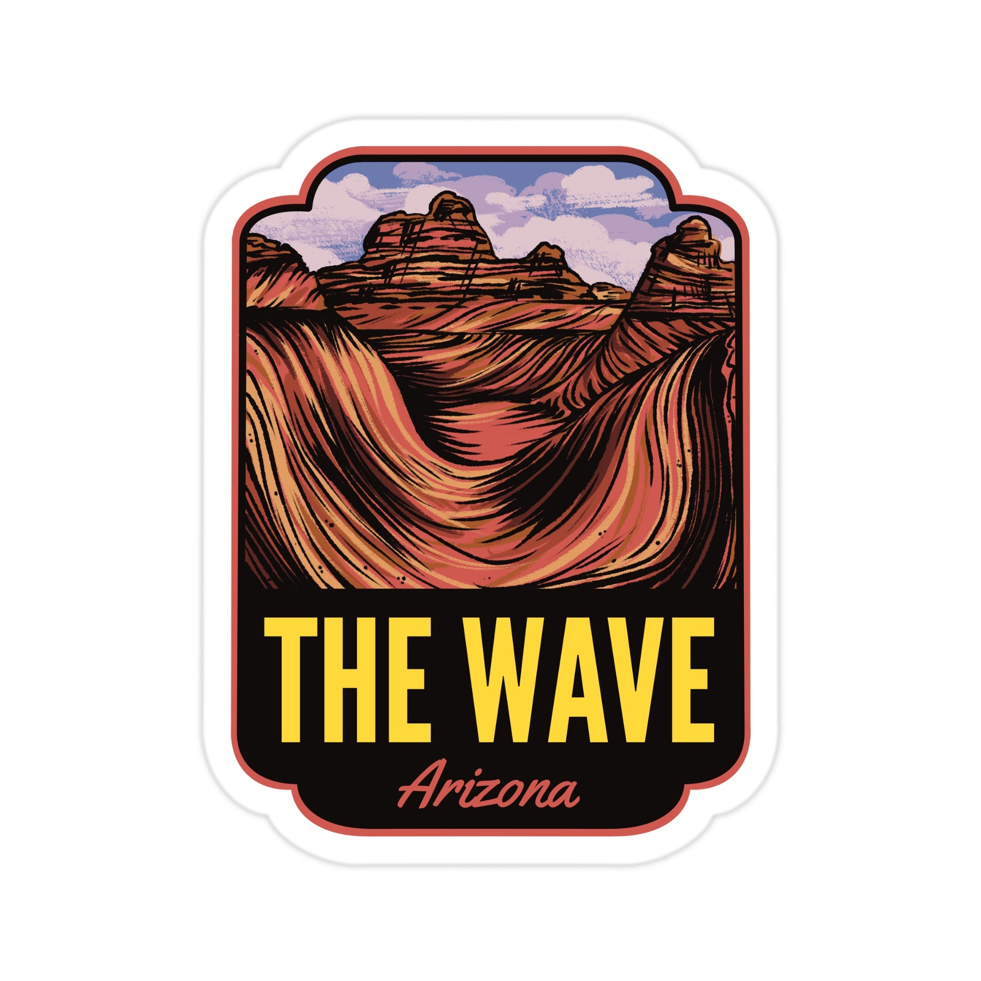 A sticker of The Wave Arizona