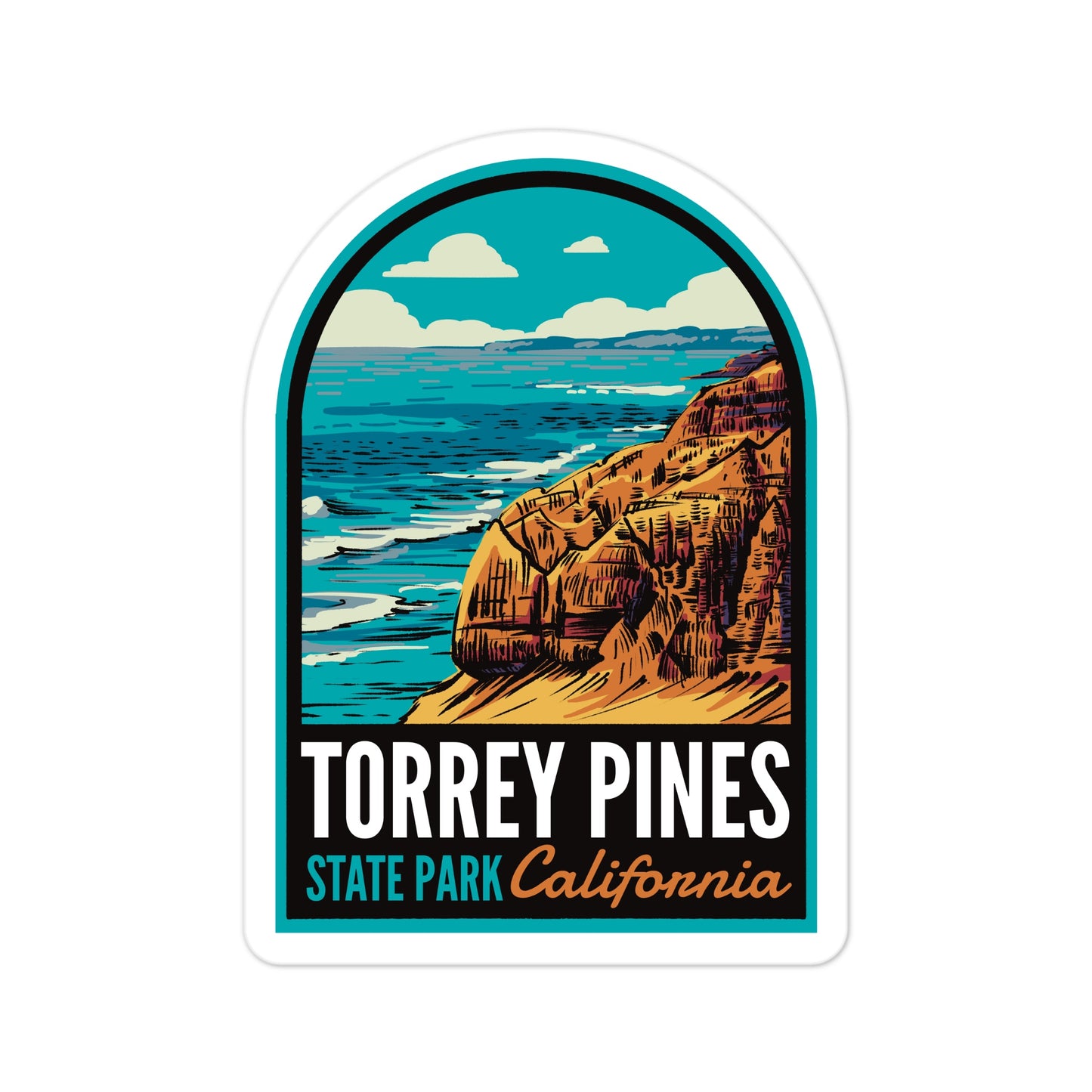 A sticker of Torrey Pines State Park
