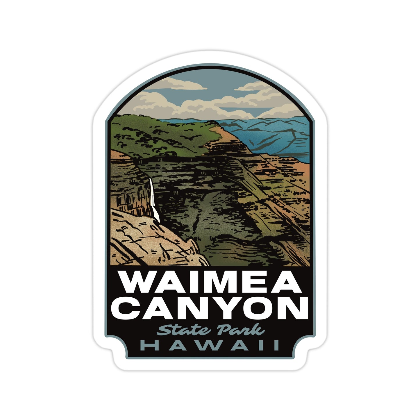 A sticker of Waimea Canyon State Park