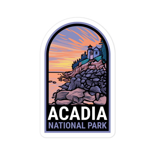 A sticker of Acadia National Park