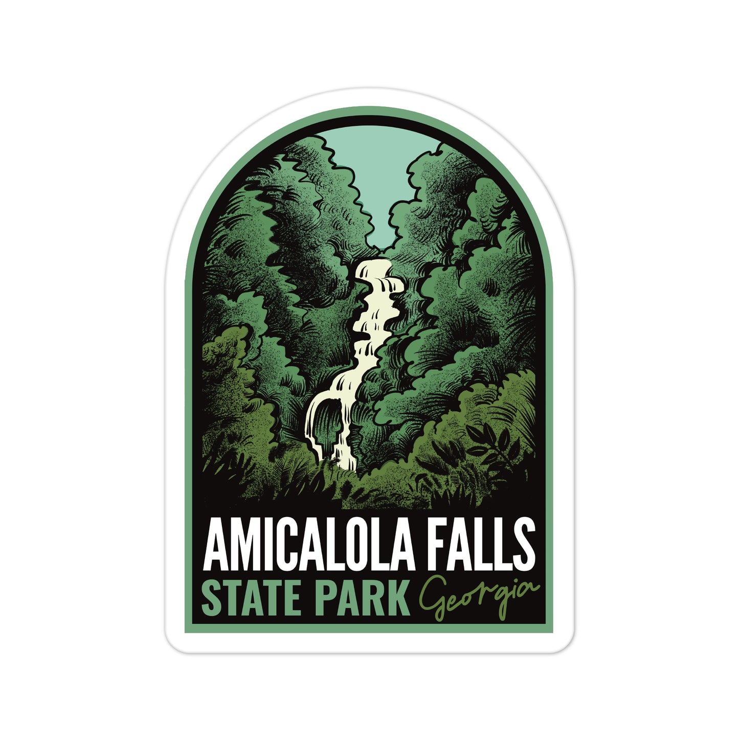 A sticker of Amicalola Falls State Park