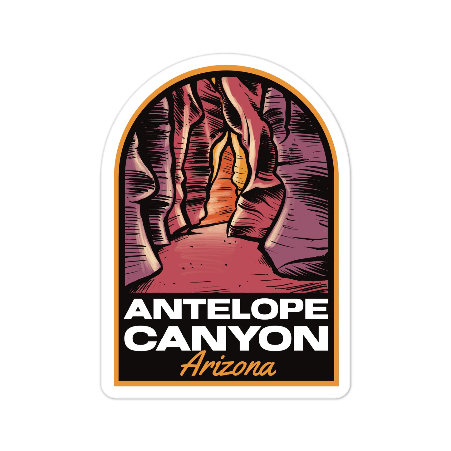 A sticker of Antelope Canyon Arizona