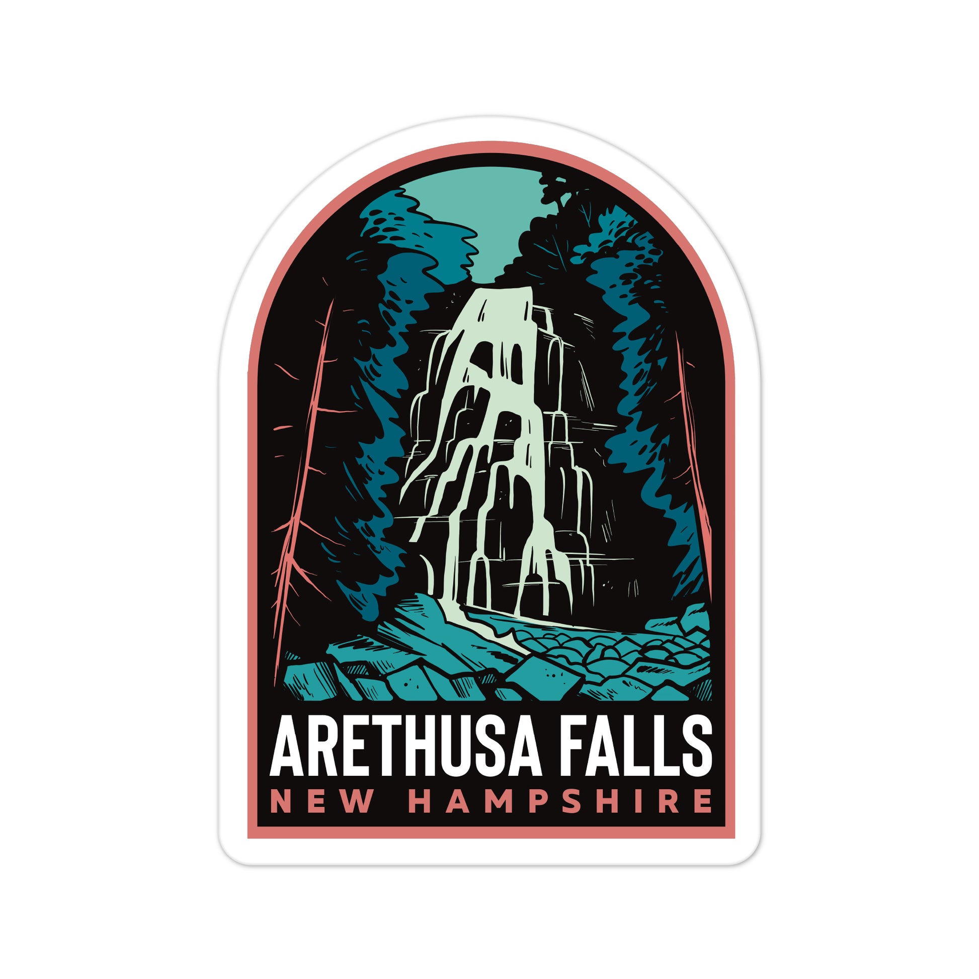 A sticker of Arethusa Falls