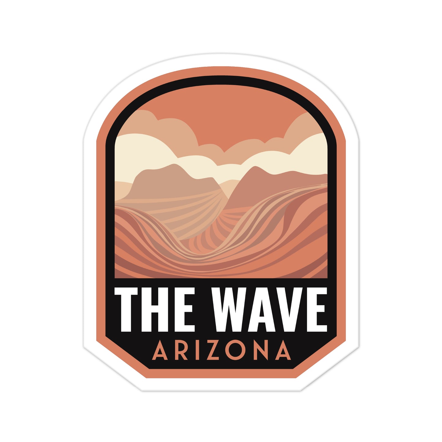 A sticker of The Wave Arizona