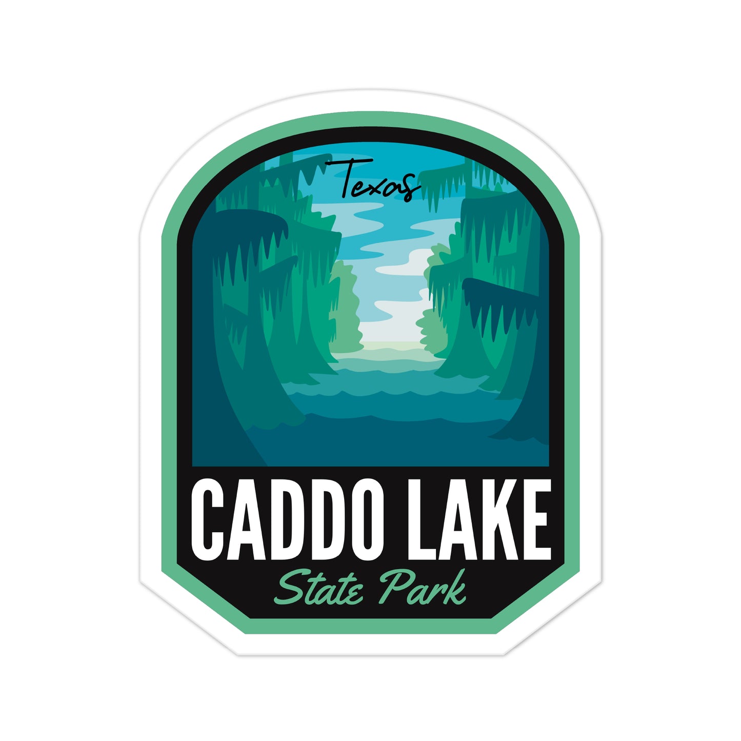 A sticker of Caddo Lake State Park