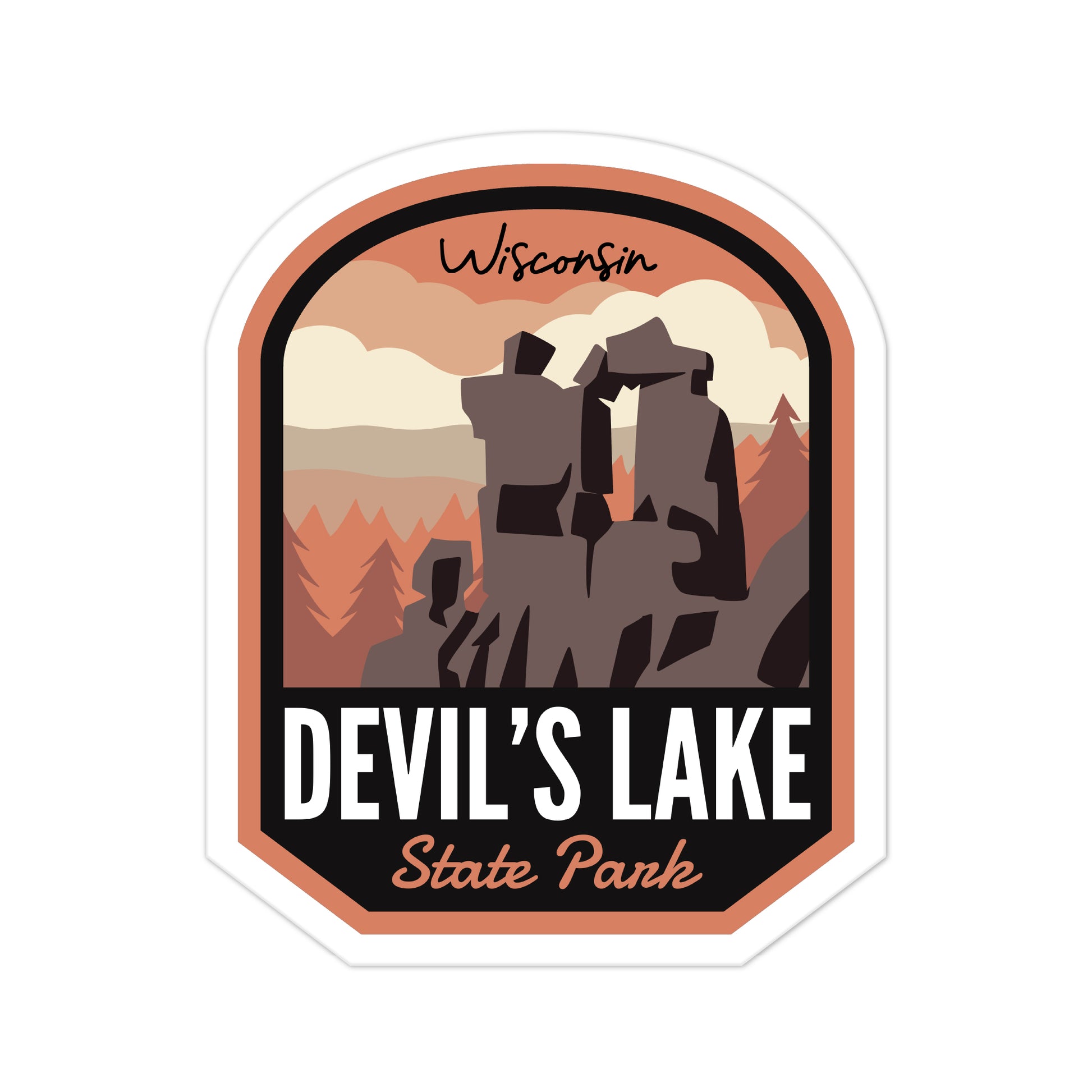 A sticker of Devils Lake State Park