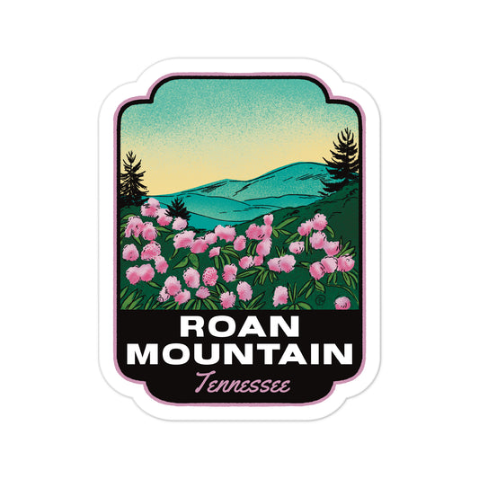 A sticker of Roan Mountain Tennessee