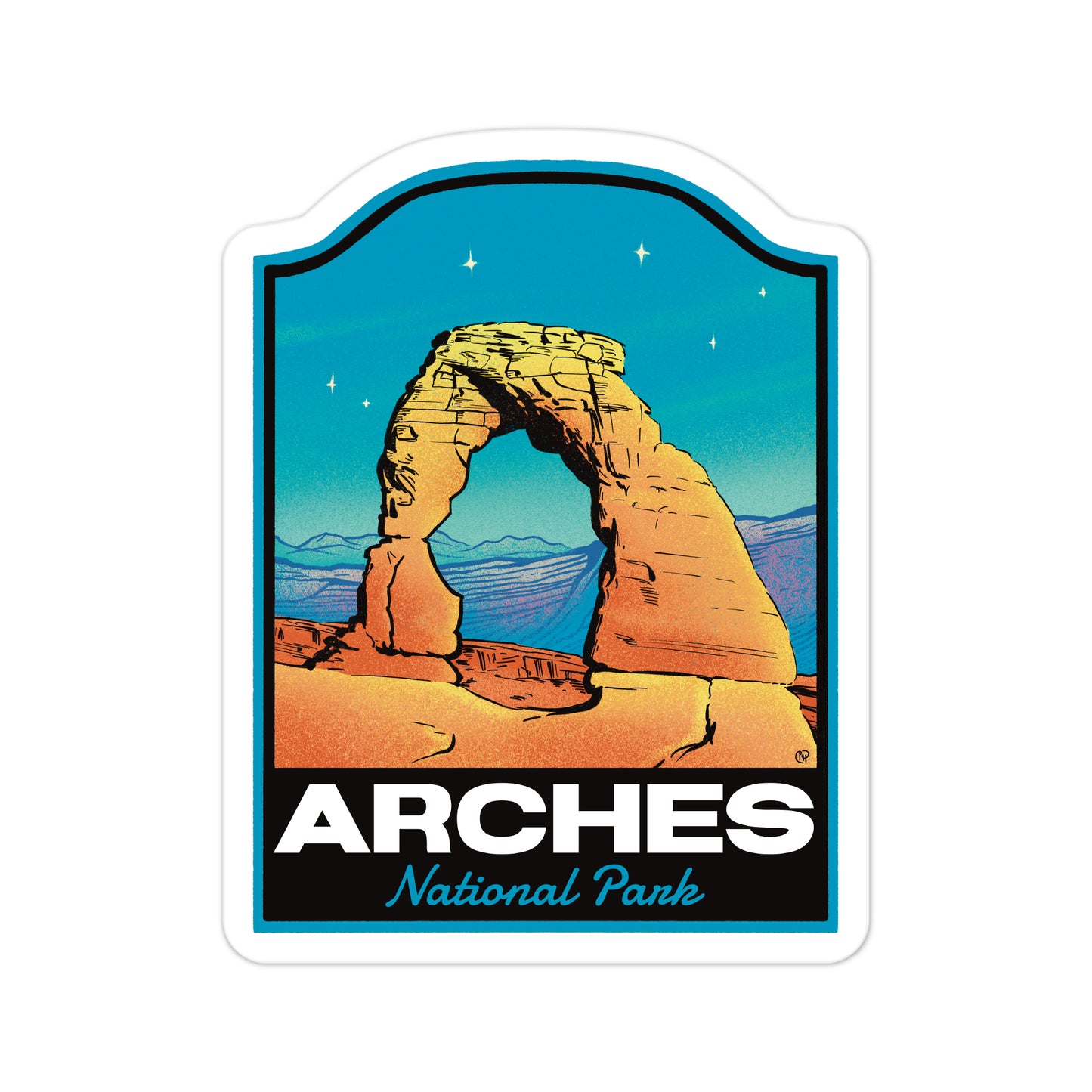 A sticker of Arches National Park