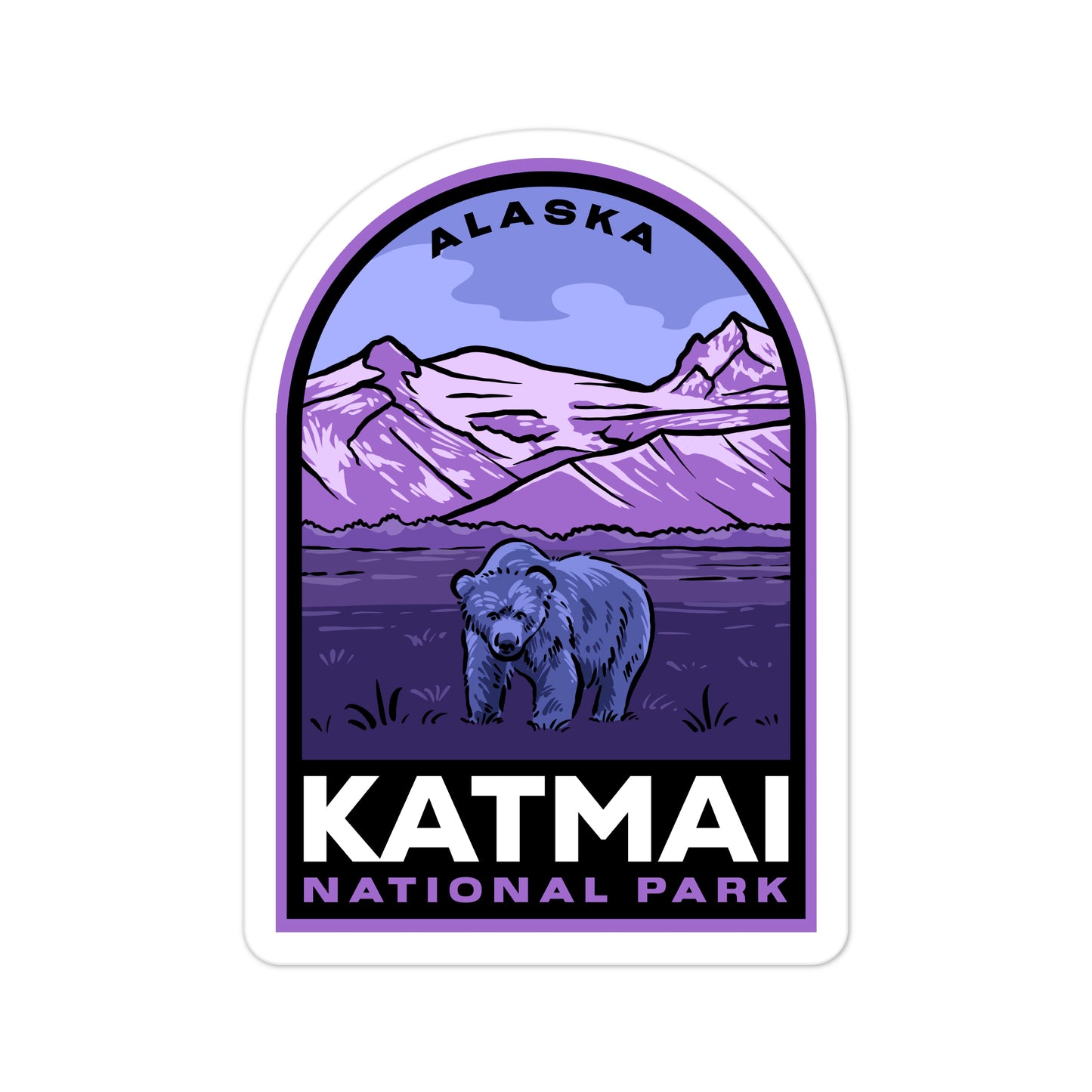 A sticker of Katmai National Park