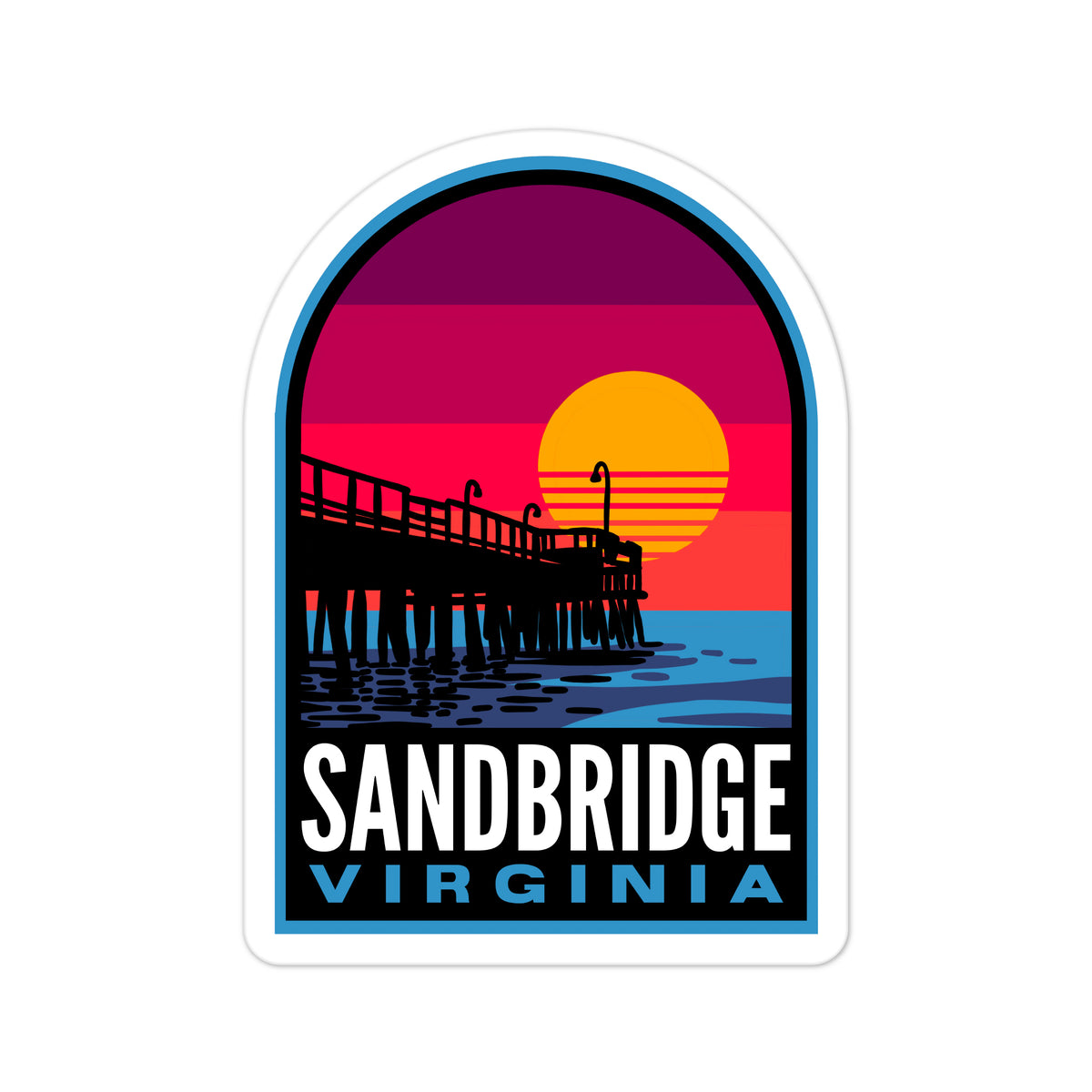 Sandbridge Sticker Sandbridge Virginia Beach Vinyl Sticker - Halpin Decals