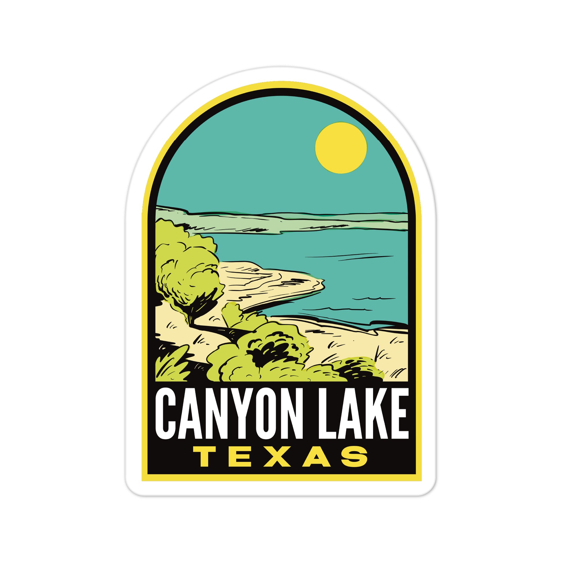 A sticker of Canyon Lake